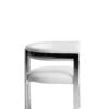 Modrest Pontiac - Silla de comedor moderna de cuero vegano blanco + acero inoxidable - Image 2