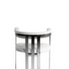 Modrest Pontiac - Silla de comedor moderna de cuero vegano blanco + acero inoxidable - Image 3