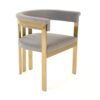 Modrest Pontiac - Silla de comedor moderna de terciopelo gris + champán dorado - Image 2