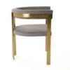 Modrest Pontiac - Silla de comedor moderna de terciopelo gris + champán dorado - Image 3