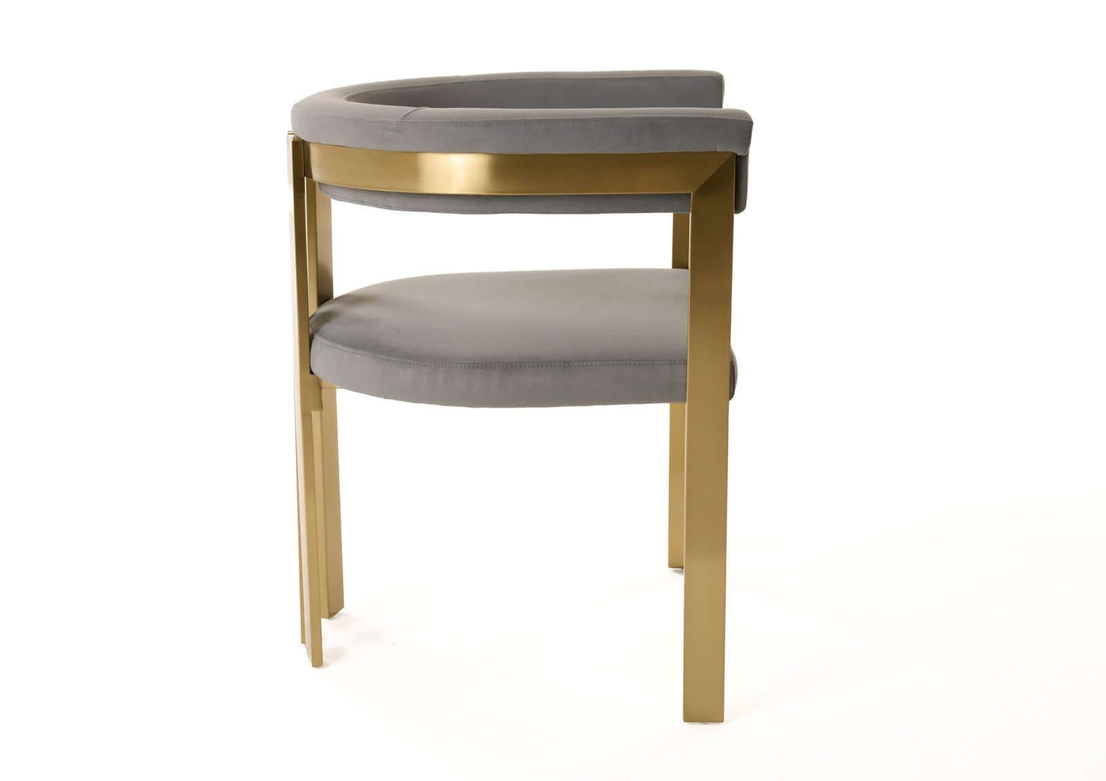 Modrest Pontiac - Silla de comedor moderna de terciopelo gris + champán dorado - Image 3