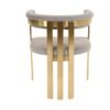 Modrest Pontiac - Silla de comedor moderna de terciopelo gris + champán dorado - Image 4