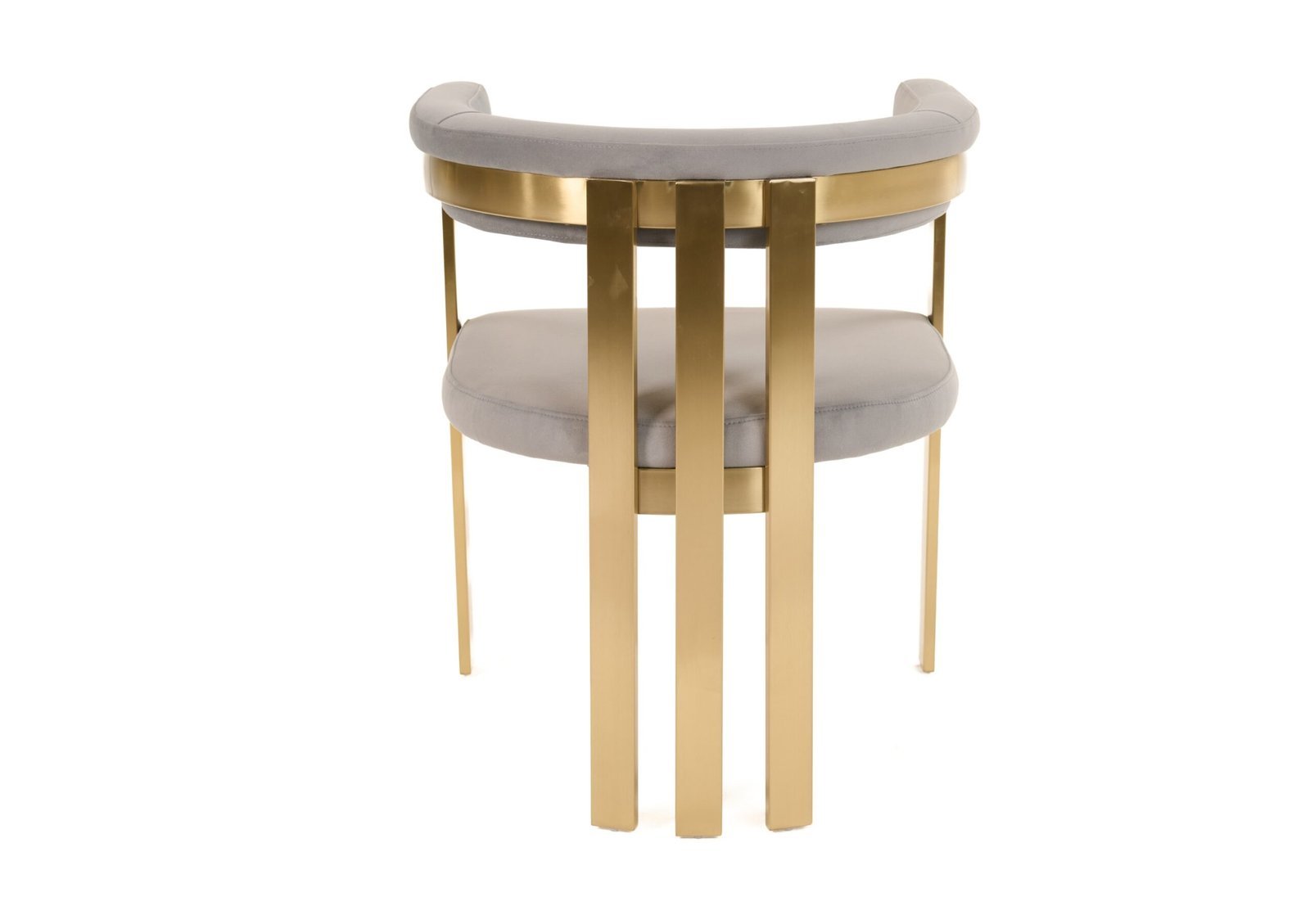 Modrest Pontiac - Silla de comedor moderna de terciopelo gris + champán dorado - Image 4