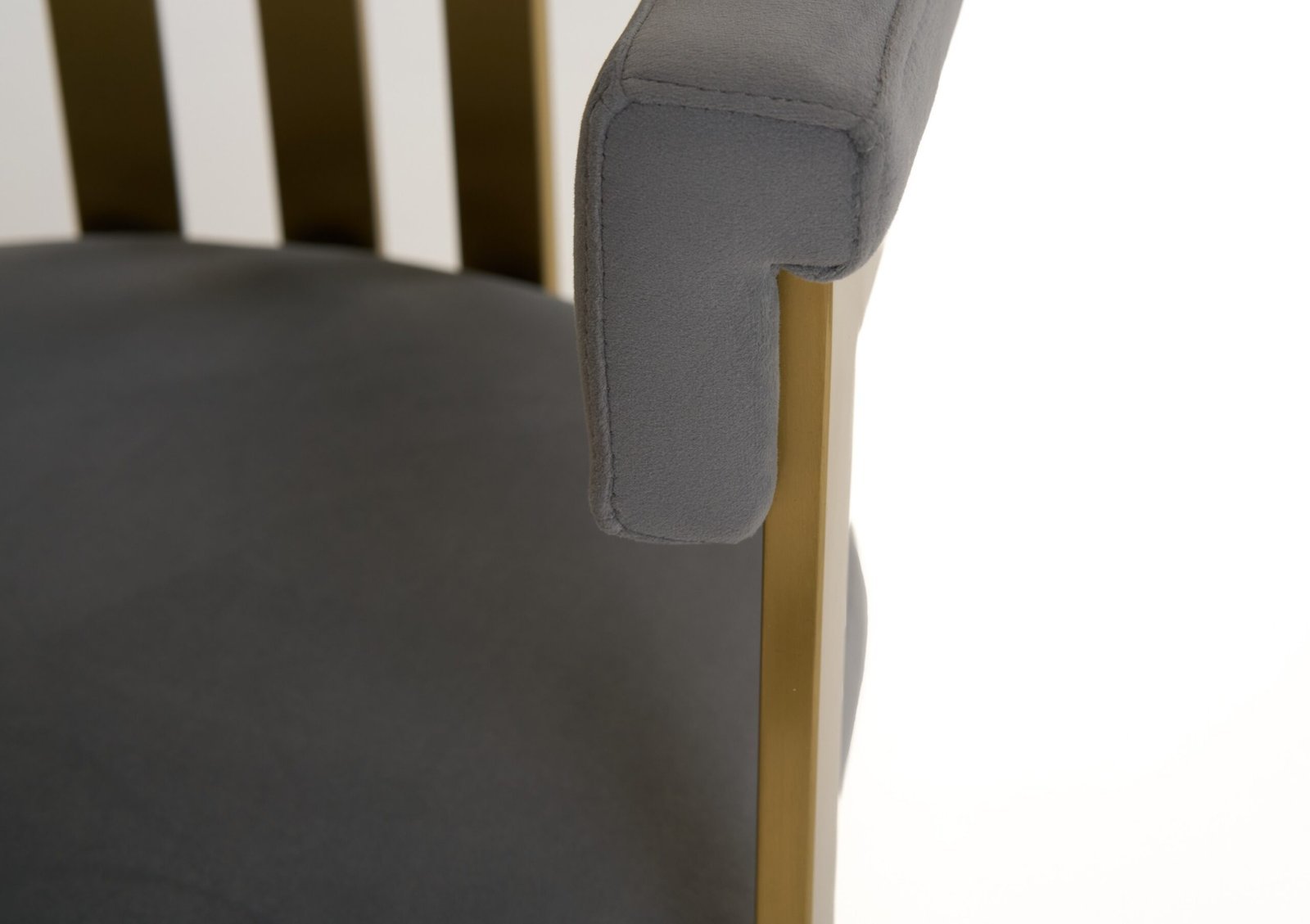 Modrest Pontiac - Silla de comedor moderna de terciopelo gris + champán dorado - Image 5