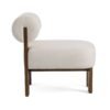 Silla decorativa Modrest Rosanne moderna de tela color blanco roto - Image 3
