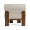 Silla decorativa Modrest Rosanne moderna de tela color blanco roto - Image 4