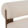 Silla decorativa Modrest Rosanne moderna de tela color blanco roto - Image 5