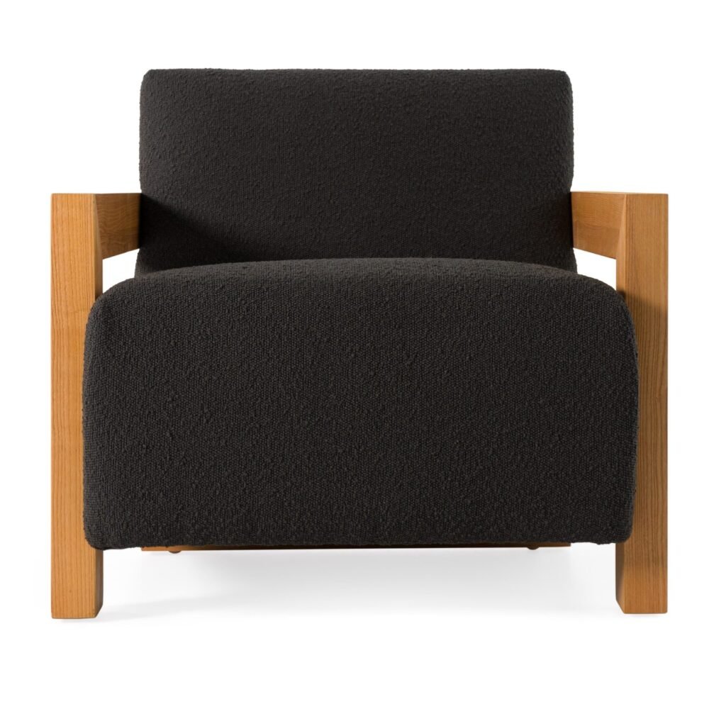 Modrest Rosen - Tela negra moderna + silla decorativa de roble natural