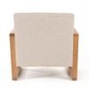 Modrest Sada - Silla moderna de lino beige de mediados de siglo + acento castaño - Image 4