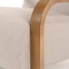 Modrest Sada - Silla moderna de lino beige de mediados de siglo + acento castaño - Image 5