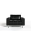 Divani Casa Schmidt - Silla moderna de cuero negro - Image 5