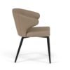 Modrest Suzie - Silla de comedor moderna de cuero vegano beige + silla negra (juego de 2) - Image 2
