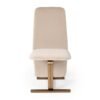 Modrest Tasha - Silla de comedor moderna de terciopelo gris beige claro + silla de comedor de latón cepillado (juego de 2) - Image 2