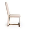 Modrest Tasha - Silla de comedor moderna de terciopelo gris beige claro + silla de comedor de latón cepillado (juego de 2) - Image 3