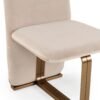 Modrest Tasha - Silla de comedor moderna de terciopelo gris beige claro + silla de comedor de latón cepillado (juego de 2) - Image 5