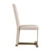 Modrest Tasha - Silla de comedor moderna de lino beige + silla de comedor de latón cepillado (juego de 2) - Image 2