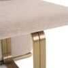 Modrest Tasha - Silla de comedor moderna de lino beige + silla de comedor de latón cepillado (juego de 2) - Image 4