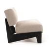 Modrest Tucker - Tela gris claro moderna de mediados de siglo + silla decorativa de nogal negro