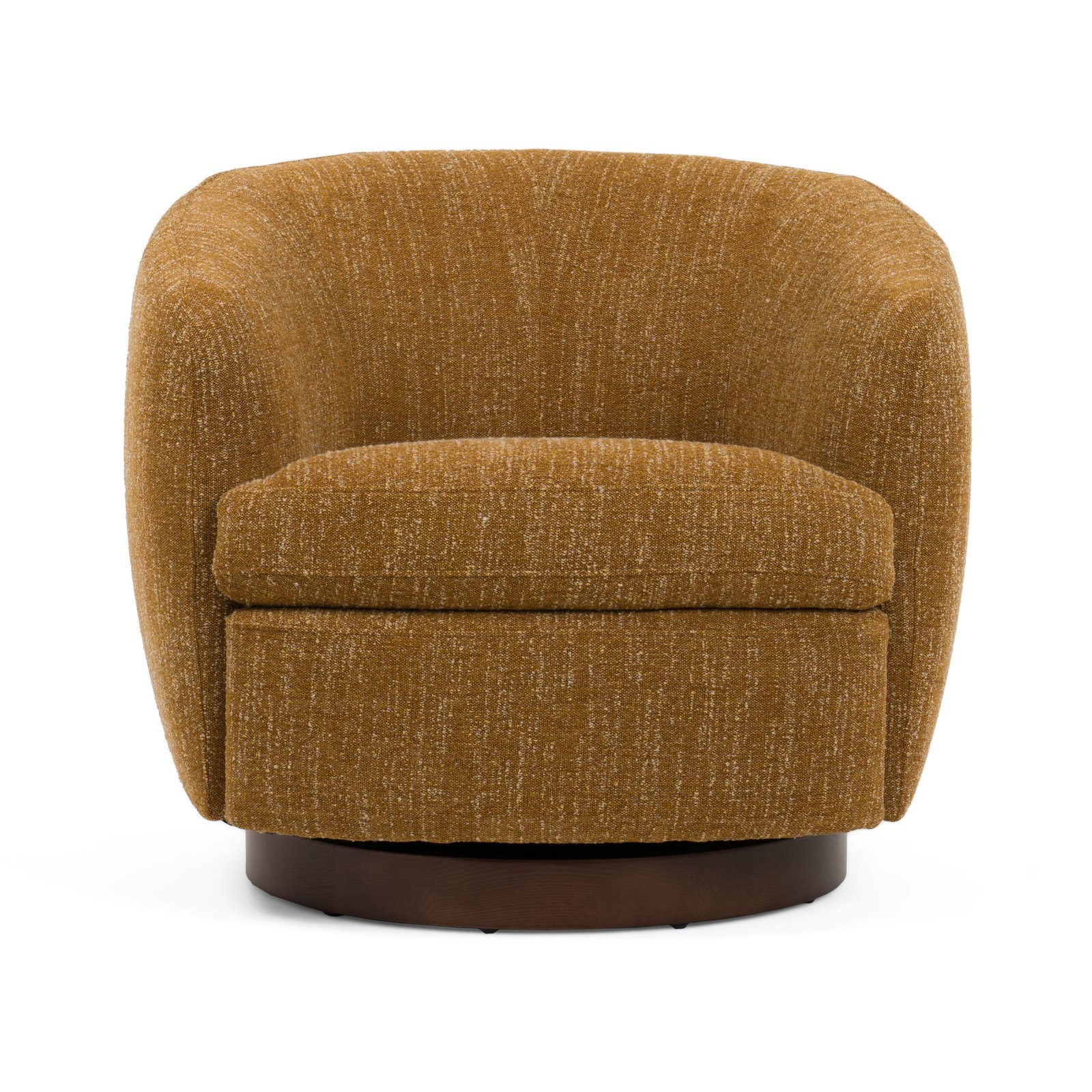 Divani Casa Wendt - Silla decorativa giratoria moderna de tela mostaza