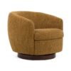 Divani Casa Wendt - Silla decorativa giratoria moderna de tela mostaza - Image 2