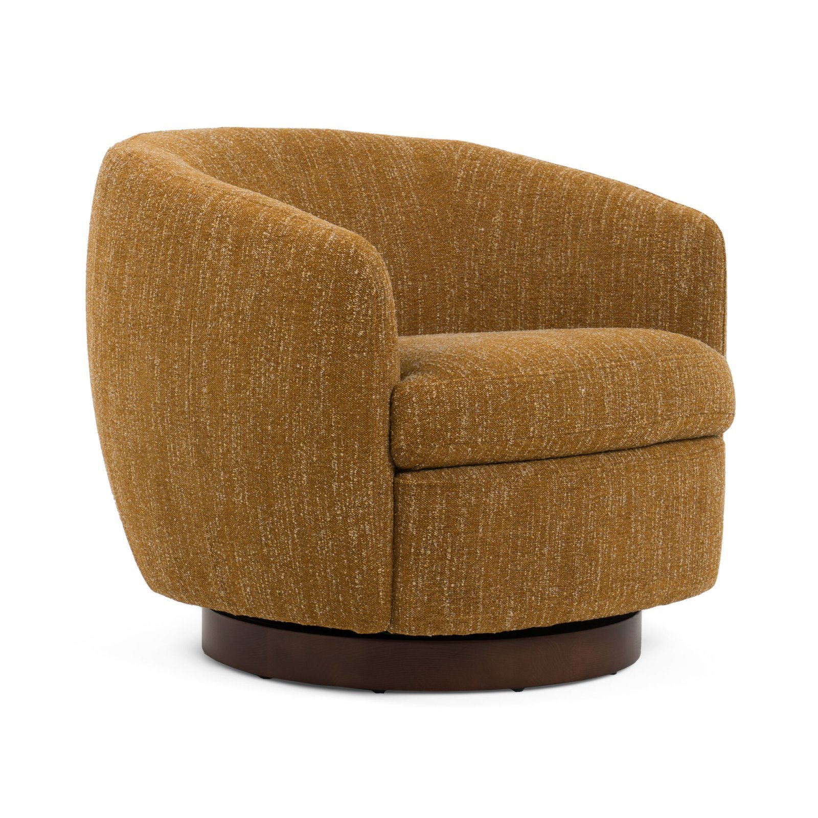 Divani Casa Wendt - Silla decorativa giratoria moderna de tela mostaza - Image 2