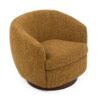 Divani Casa Wendt - Silla decorativa giratoria moderna de tela mostaza - Image 3