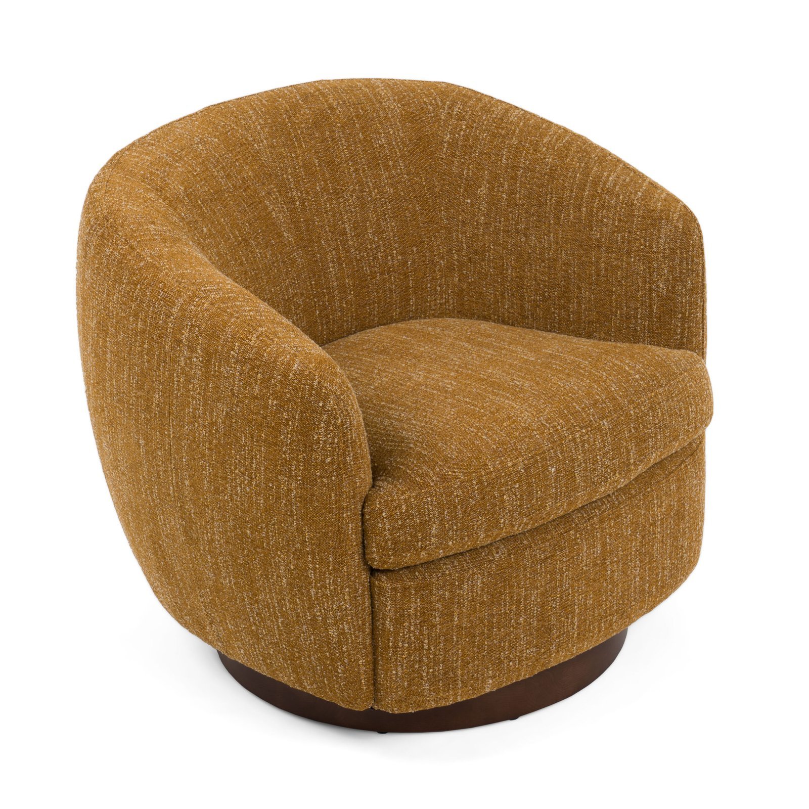 Divani Casa Wendt - Silla decorativa giratoria moderna de tela mostaza - Image 3