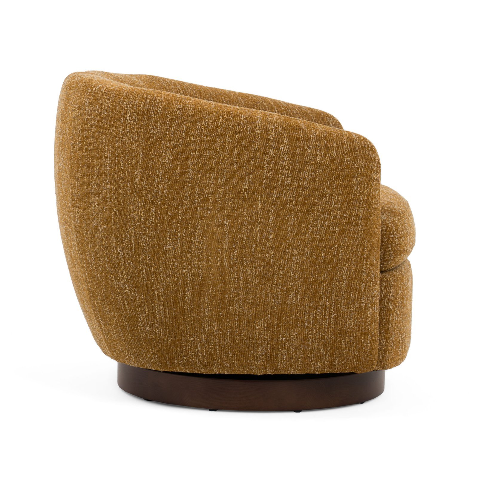 Divani Casa Wendt - Silla decorativa giratoria moderna de tela mostaza - Image 4