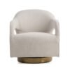 Modrest Worley - Tela beige moderna + silla decorativa giratoria dorada