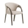 Modrest Wynetta Mid-Century Modern Cuero vegano gris + Silla de comedor de fresno gris
